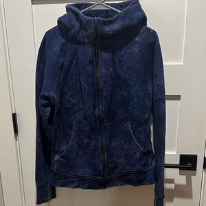 Lululemon Athletica Blue and Purple galaxy scuba hooded sweatshirt Jacket
